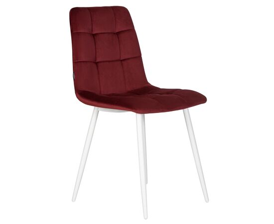 Стул обеденный DOBRIN CHILLY, Бордовый Holland 47, основание белое, изображение 3 | Интернет магазин мебели и декора LifeDekor