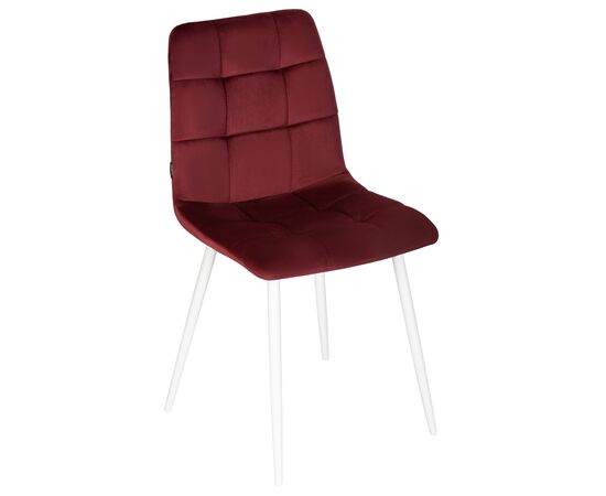 Стул обеденный DOBRIN CHILLY, Бордовый Holland 47, основание белое, изображение 8 | Интернет магазин мебели и декора LifeDekor