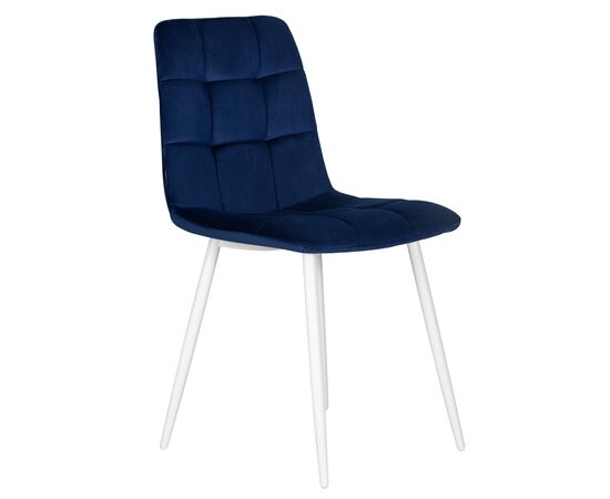 Набор 4 шт Стул обеденный DOBRIN CHILLY, Темно-синий Holland 60, основание белое, Вариант: Темно-синий Holland 60, основание белое, изображение 3 | Интернет магазин мебели и декора LifeDekor