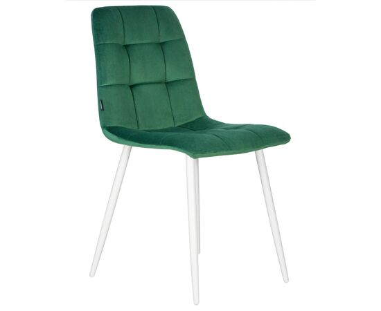 Стул обеденный DOBRIN CHILLY, Темно-зеленый Holland 30, основание белое, изображение 2 | Интернет магазин мебели и декора LifeDekor