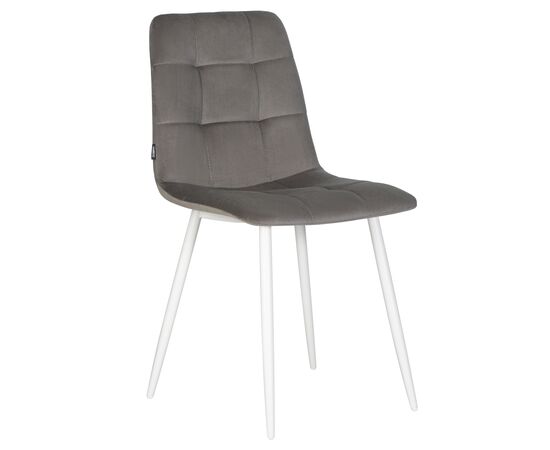 Стул обеденный DOBRIN CHILLY, Темно-серый Holland 18, основание белое | Интернет магазин мебели и декора LifeDekor