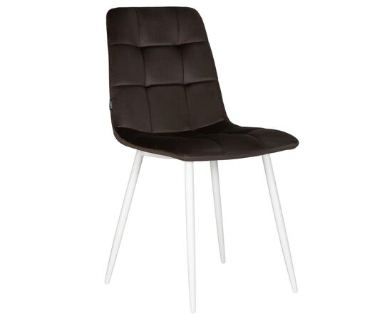 Стул обеденный DOBRIN CHILLY, Эспрессо Holland 74, основание белое | Интернет магазин мебели и декора LifeDekor