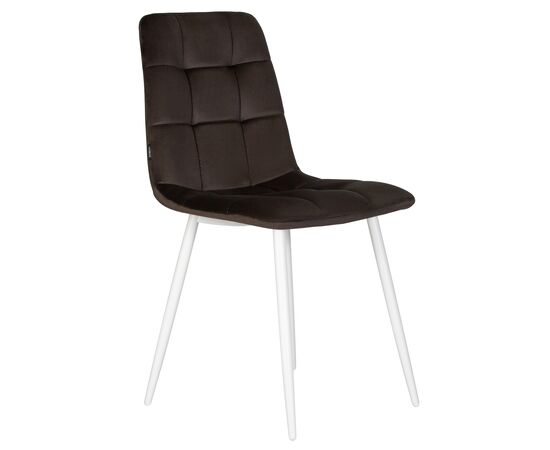 Стул обеденный DOBRIN CHILLY, Эспрессо Holland 74, основание белое, изображение 2 | Интернет магазин мебели и декора LifeDekor