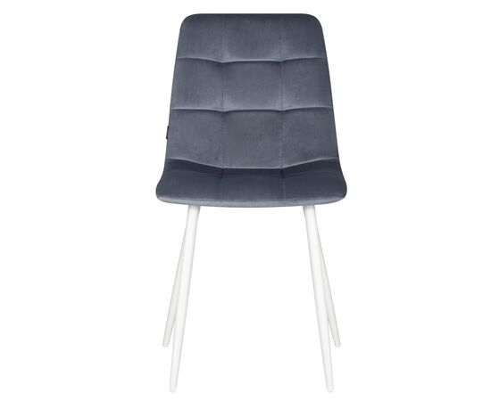 Стул обеденный DOBRIN CHILLY, Серо-голубой Holland 14, основание белое, изображение 6 | Интернет магазин мебели и декора LifeDekor