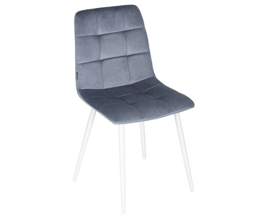 Набор 4 шт Стул обеденный DOBRIN CHILLY, Серо-голубой Holland 14, основание белое, Вариант: Серо-голубой Holland 14, основание белое, изображение 8 | Интернет магазин мебели и декора LifeDekor