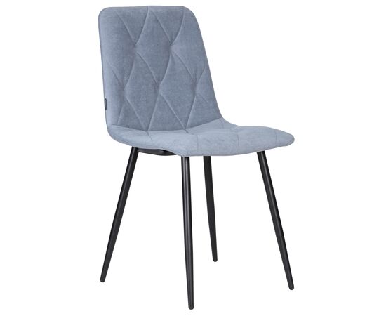 Стул обеденный DOBRIN CHILLY ROMBO, Серо-голубой Simple 26, основание черное, Вариант: Серо-голубой Simple 26, основание черное | Интернет магазин мебели и декора LifeDekor