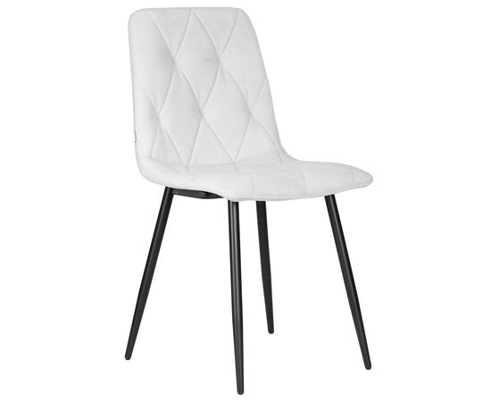 Стул обеденный DOBRIN CHILLY ROMBO, Светло-серый Simple 29, основание черный, Вариант: Светло-серый Simple 29, основание черный | Интернет магазин мебели и декора LifeDekor