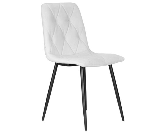 Стул обеденный DOBRIN CHILLY ROMBO, Светло-серый Simple 29, основание черный, Вариант: Светло-серый Simple 29, основание черный, изображение 2 | Интернет магазин мебели и декора LifeDekor