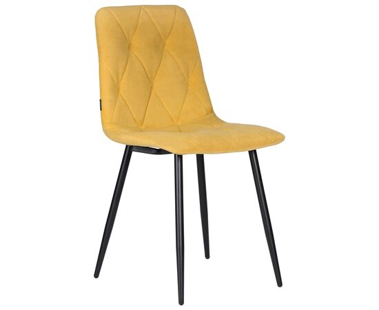 Стул обеденный DOBRIN CHILLY ROMBO, Горчичный Simple 15, основание черное, Вариант: Горчичный Simple 15, основание черное | Интернет магазин мебели и декора LifeDekor