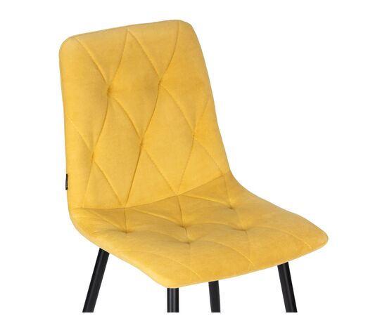 Стул обеденный DOBRIN CHILLY ROMBO, Горчичный Simple 15, основание черное, Вариант: Горчичный Simple 15, основание черное, изображение 7 | Интернет магазин мебели и декора LifeDekor