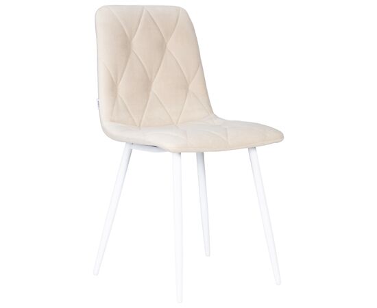 Стул обеденный DOBRIN CHILLY ROMBO, Бежевый Simple 44, основание белое, Вариант: Бежевый Simple 44, основание белое | Интернет магазин мебели и декора LifeDekor