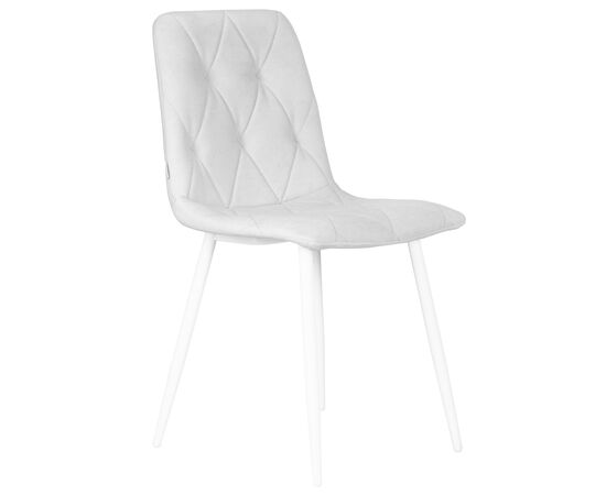 Стул обеденный DOBRIN CHILLY ROMBO, Светло-серый Simple 29, основание белое, Вариант: Светло-серый Simple 29, основание белое, изображение 2 | Интернет магазин мебели и декора LifeDekor