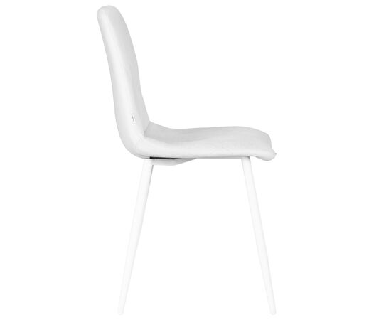 Стул обеденный DOBRIN CHILLY ROMBO, Светло-серый Simple 29, основание белое, Вариант: Светло-серый Simple 29, основание белое, изображение 3 | Интернет магазин мебели и декора LifeDekor