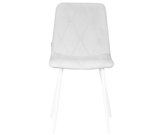 Стул обеденный DOBRIN CHILLY ROMBO, Светло-серый Simple 29, основание белое, Вариант: Светло-серый Simple 29, основание белое, изображение 6 | Интернет магазин мебели и декора LifeDekor