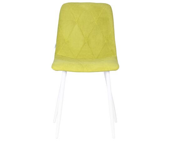 Стул обеденный DOBRIN CHILLY ROMBO, Лайм Simple 14, основание белый, Вариант: Лайм Simple 14, основание белый, изображение 6 | Интернет магазин мебели и декора LifeDekor