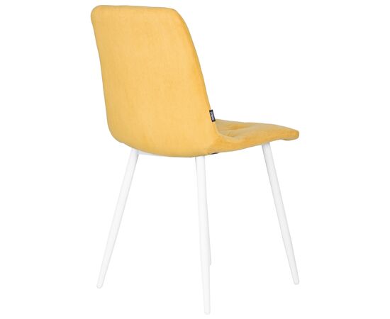Стул обеденный DOBRIN CHILLY ROMBO, Горчичный Simple 15, основание белый, Вариант: Горчичный Simple 15, основание белый, изображение 4 | Интернет магазин мебели и декора LifeDekor