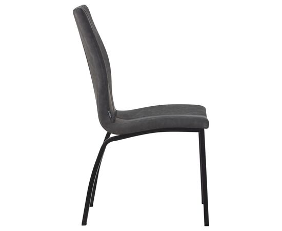 Стул обеденный DOBRIN MARK, черные ножки, серая антрацитовая винтажная экокожа (RU-08), Вариант: черные ножки, серая антрацитовая винтажная экокожа (RU-08), изображение 3 | Интернет магазин мебели и декора LifeDekor