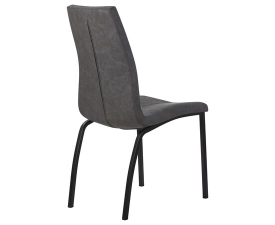 Стул обеденный DOBRIN MARK, черные ножки, серая антрацитовая винтажная экокожа (RU-08), Вариант: черные ножки, серая антрацитовая винтажная экокожа (RU-08), изображение 4 | Интернет магазин мебели и декора LifeDekor