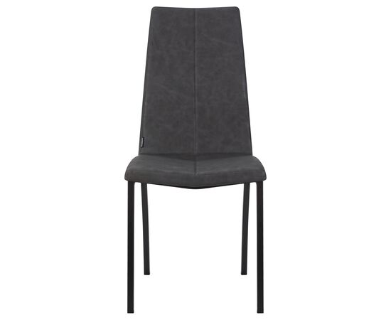 Стул обеденный DOBRIN MARK, черные ножки, серая антрацитовая винтажная экокожа (RU-08), Вариант: черные ножки, серая антрацитовая винтажная экокожа (RU-08), изображение 6 | Интернет магазин мебели и декора LifeDekor