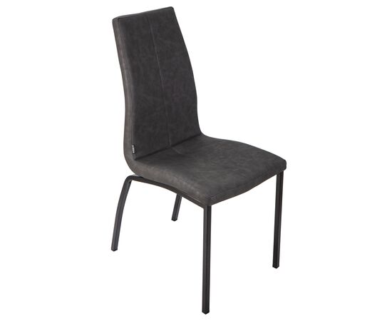 Стул обеденный DOBRIN MARK, черные ножки, серая антрацитовая винтажная экокожа (RU-08), Вариант: черные ножки, серая антрацитовая винтажная экокожа (RU-08), изображение 7 | Интернет магазин мебели и декора LifeDekor