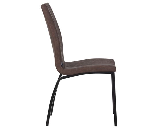 Стул обеденный DOBRIN MARK, черные ножки, коричневая винтажная экокожа (RU-05), Вариант: черные ножки, коричневая винтажная экокожа (RU-05), изображение 3 | Интернет магазин мебели и декора LifeDekor