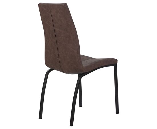 Стул обеденный DOBRIN MARK, черные ножки, коричневая винтажная экокожа (RU-05), Вариант: черные ножки, коричневая винтажная экокожа (RU-05), изображение 4 | Интернет магазин мебели и декора LifeDekor