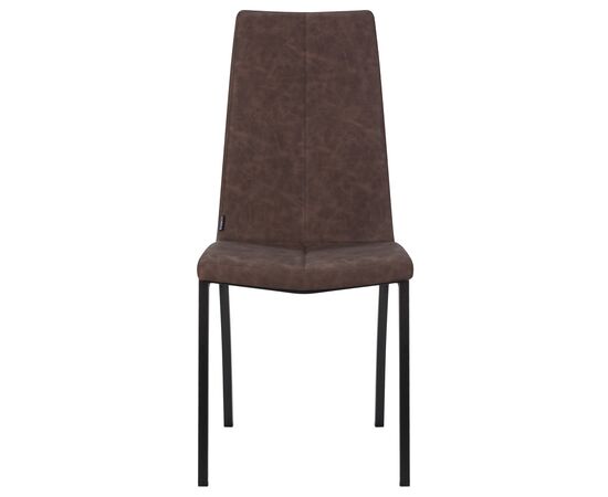 Стул обеденный DOBRIN MARK, черные ножки, коричневая винтажная экокожа (RU-05), Вариант: черные ножки, коричневая винтажная экокожа (RU-05), изображение 6 | Интернет магазин мебели и декора LifeDekor