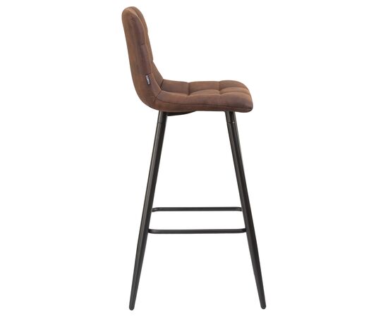 Набор 2 шт Стул барный DOBRIN NICOLE, черные матовые ножки, коричневая микрофибра (PK-03), Вариант: черные матовые ножки, коричневая микрофибра (PK-03), изображение 4 | Интернет магазин мебели и декора LifeDekor
