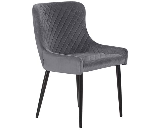 Стул обеденный DOBRIN RICHARD, черные матовые ножки, темно-серый велюр (V108-91), Вариант: черные матовые ножки, темно-серый велюр (V108-91), изображение 2 | Интернет магазин мебели и декора LifeDekor