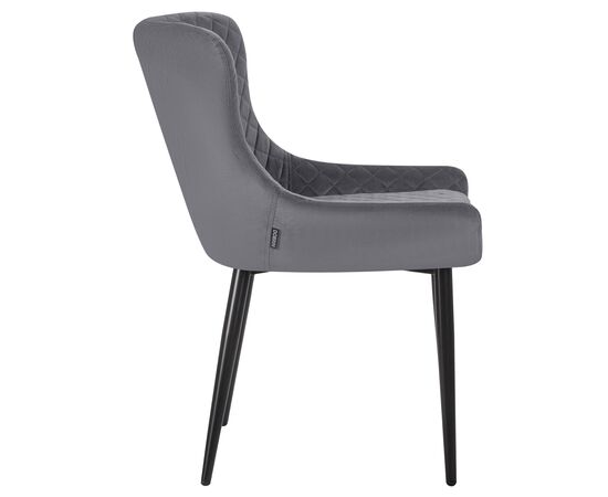 Набор 2 шт Стул обеденный DOBRIN RICHARD, черные матовые ножки, темно-серый велюр (V108-91), Вариант: черные матовые ножки, темно-серый велюр (V108-91), изображение 4 | Интернет магазин мебели и декора LifeDekor