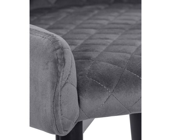 Набор 2 шт Стул обеденный DOBRIN RICHARD, черные матовые ножки, темно-серый велюр (V108-91), Вариант: черные матовые ножки, темно-серый велюр (V108-91), изображение 11 | Интернет магазин мебели и декора LifeDekor