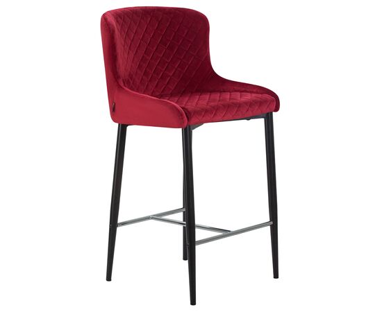 Набор 2 шт Стул полубарный DOBRIN CHRISTIAN'65, черные ножки, бордовый велюр (V108-85), Вариант: черные ножки, бордовый велюр (V108-85), изображение 3 | Интернет магазин мебели и декора LifeDekor