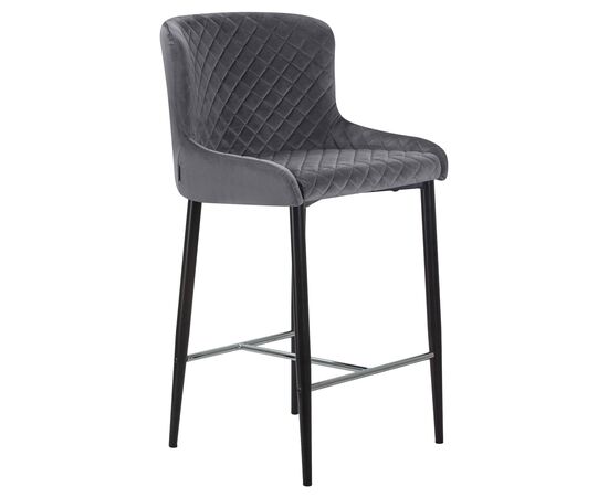 Стул полубарный DOBRIN CHRISTIAN'65, черные ножки, темно-серый велюр (V108-91), Вариант: черные ножки, темно-серый велюр (V108-91), изображение 2 | Интернет магазин мебели и декора LifeDekor