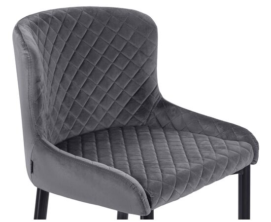 Набор 2 шт Стул полубарный DOBRIN CHRISTIAN'65, черные ножки, темно-серый велюр (V108-91), Вариант: черные ножки, темно-серый велюр (V108-91), изображение 8 | Интернет магазин мебели и декора LifeDekor