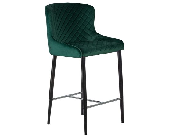 Стул полубарный DOBRIN CHRISTIAN'65, черные ножки, зеленый велюр (V108-64), Вариант: черные ножки, зеленый велюр (V108-64), изображение 2 | Интернет магазин мебели и декора LifeDekor