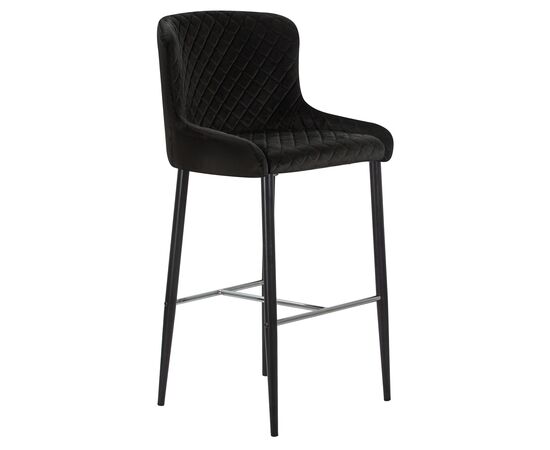 Стул барный DOBRIN CHRISTIAN'75, черные ножки, черный велюр (V108-77), Вариант: черные ножки, черный велюр (V108-77) | Интернет магазин мебели и декора LifeDekor