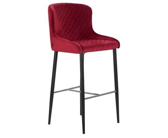 Стул барный DOBRIN CHRISTIAN'75, черные ножки, бордовый велюр (V108-85), Вариант: черные ножки, бордовый велюр (V108-85), изображение 2 | Интернет магазин мебели и декора LifeDekor