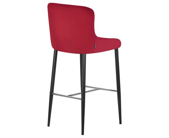 Стул барный DOBRIN CHRISTIAN'75, черные ножки, бордовый велюр (V108-85), Вариант: черные ножки, бордовый велюр (V108-85), изображение 4 | Интернет магазин мебели и декора LifeDekor