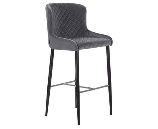Стул барный DOBRIN CHRISTIAN'75, черные ножки, темно-серый велюр (V108-91), Вариант: черные ножки, темно-серый велюр (V108-91), изображение 2 | Интернет магазин мебели и декора LifeDekor