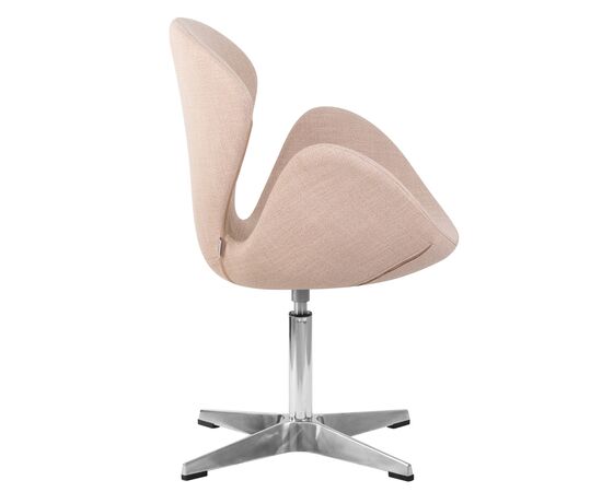 Кресло дизайнерское DOBRIN SWAN, бежевая ткань IF1, алюминиевое основание, Вариант: бежевая ткань IF1, алюминиевое основание, изображение 2 | Интернет магазин мебели и декора LifeDekor