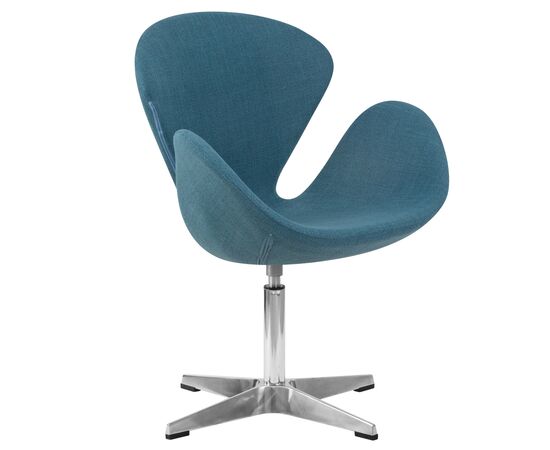 Кресло дизайнерское DOBRIN SWAN, синяя ткань IF6, алюминиевое основание, Вариант: синяя ткань IF6, алюминиевое основание | Интернет магазин мебели и декора LifeDekor