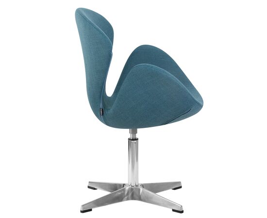 Кресло дизайнерское DOBRIN SWAN, синяя ткань IF6, алюминиевое основание, Вариант: синяя ткань IF6, алюминиевое основание, изображение 2 | Интернет магазин мебели и декора LifeDekor