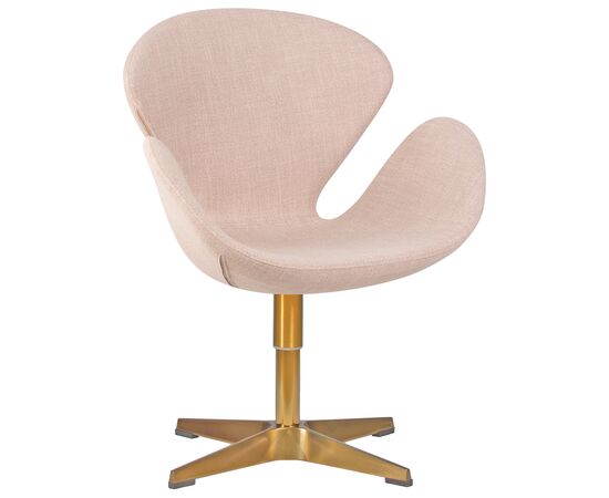 Кресло дизайнерское DOBRIN SWAN, бежевая ткань IF1, золотое основание, Вариант: бежевая ткань IF1, золотое основание, изображение 9 | Интернет магазин мебели и декора LifeDekor