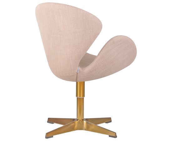 Кресло дизайнерское DOBRIN SWAN, бежевая ткань IF1, золотое основание, Вариант: бежевая ткань IF1, золотое основание, изображение 3 | Интернет магазин мебели и декора LifeDekor