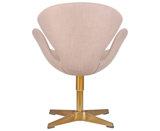 Кресло дизайнерское DOBRIN SWAN, бежевая ткань IF1, золотое основание, Вариант: бежевая ткань IF1, золотое основание, изображение 4 | Интернет магазин мебели и декора LifeDekor