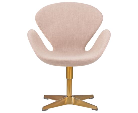 Кресло дизайнерское DOBRIN SWAN, бежевая ткань IF1, золотое основание, Вариант: бежевая ткань IF1, золотое основание, изображение 5 | Интернет магазин мебели и декора LifeDekor