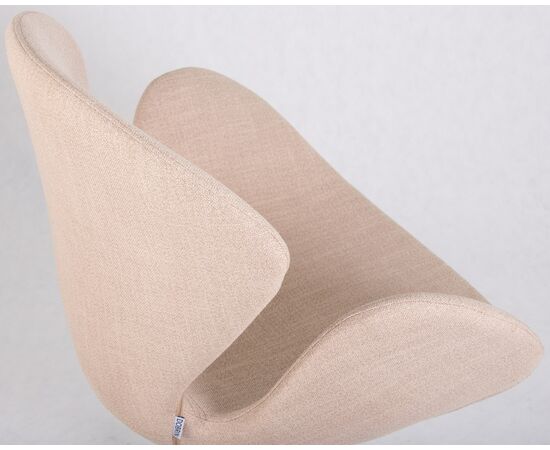 Кресло дизайнерское DOBRIN SWAN, бежевая ткань IF1, золотое основание, Вариант: бежевая ткань IF1, золотое основание, изображение 6 | Интернет магазин мебели и декора LifeDekor