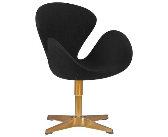 Кресло дизайнерское DOBRIN SWAN, черная ткань AF9, золотое основание, Вариант: черная ткань AF9, золотое основание | Интернет магазин мебели и декора LifeDekor