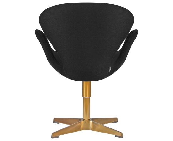 Кресло дизайнерское DOBRIN SWAN, черная ткань AF9, золотое основание, Вариант: черная ткань AF9, золотое основание, изображение 4 | Интернет магазин мебели и декора LifeDekor