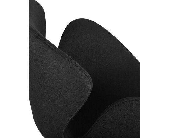 Кресло дизайнерское DOBRIN SWAN, черная ткань AF9, золотое основание, Вариант: черная ткань AF9, золотое основание, изображение 6 | Интернет магазин мебели и декора LifeDekor